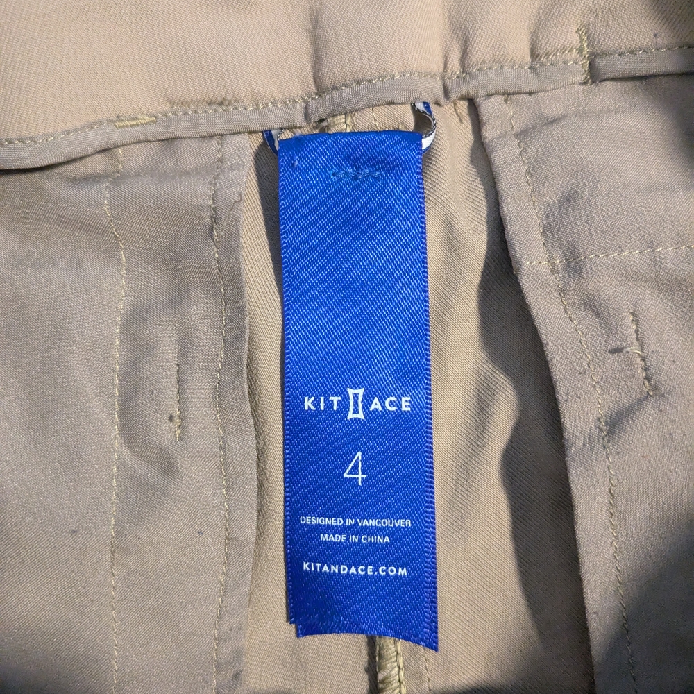 Kit and Ace Straight Leg Pants in Khaki and Slate Blue - Picture 2 of 3